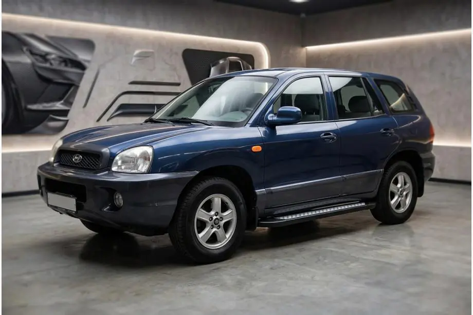 Hyundai Santa Fe 1 2000-2006 гг. Боковые пороги New Vision Black (2 шт., алюминий) Фото 1