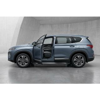 Боковые пороги New Vision Black (2 шт., алюминий) Hyundai Santa Fe 4 2018-2023 гг. фото 1