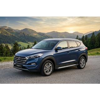 Боковые пороги New Vision Black (2 шт., алюминий) Hyundai Tucson TL 2016-2021 гг. фото 1