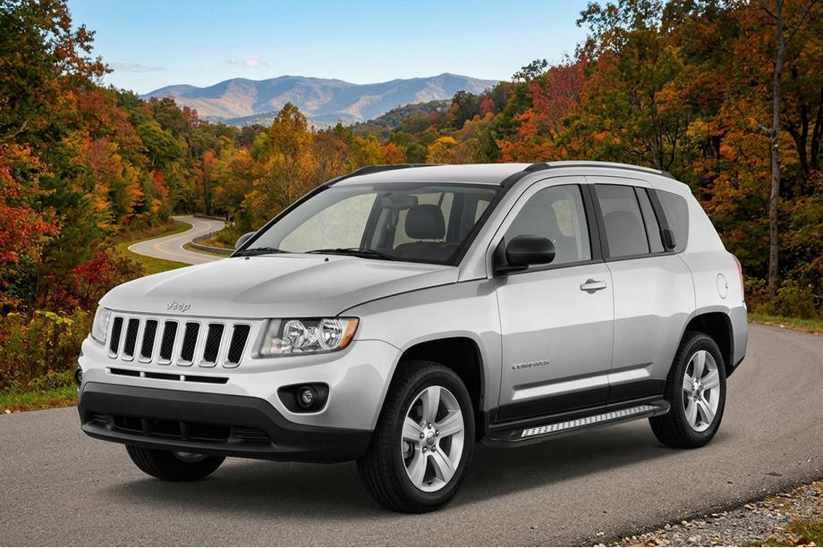 Jeep Compass 2006-2016 гг. Боковые пороги New Vision Black (2 шт., алюминий) Фото 1