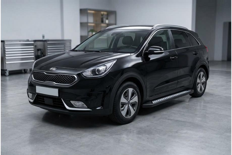 Kia Niro 2016–2021 гг. Боковые пороги New Vision Black (2 шт., алюминий) Фото 1