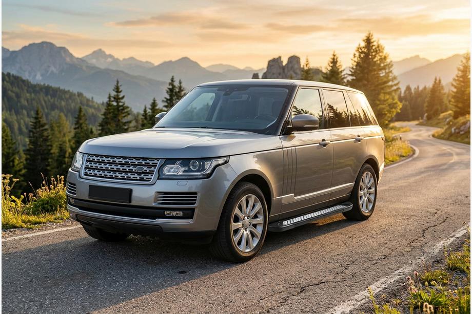 Range Rover IV L405 2013-2021 гг. Боковые пороги New Vision Black (2 шт., алюминий) Фото 1