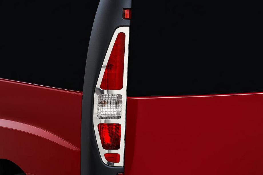 Fiat Doblo I 2001-2005 гг. Хромированные накладки на задние фонари (2 шт, нержавейка) OmsaLine - Итальянская Нержавейка Image