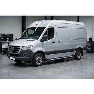 Боковые пороги New Vision Black (2 шт., алюминий) Mercedes Sprinter W907/W910 2018- гг. фото 1