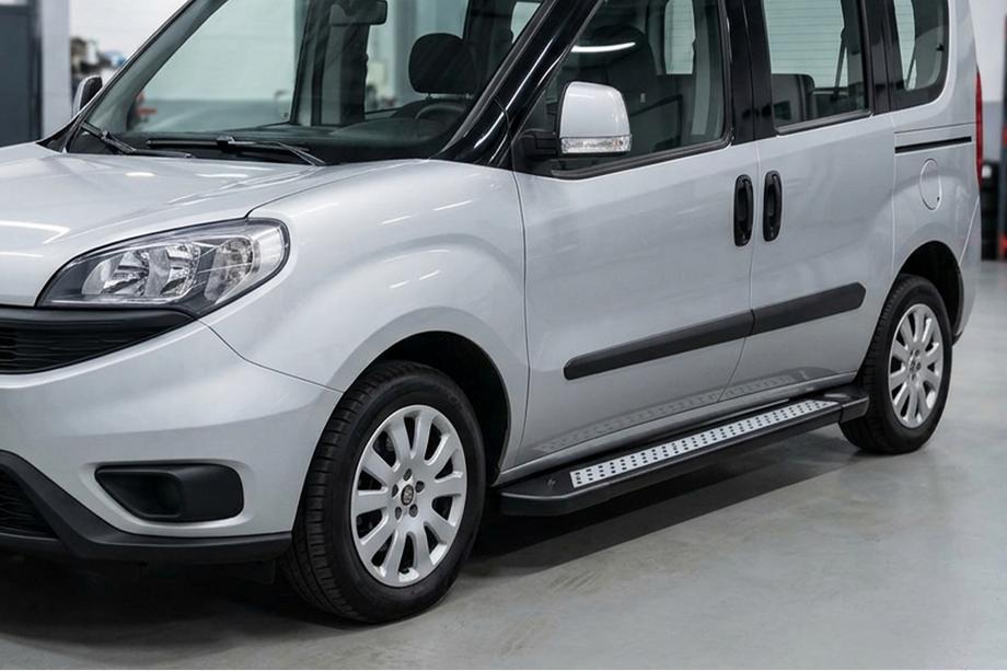 Opel Combo 2012-2018 гг. Боковые пороги New Vision Black (2 шт., алюминий) Image