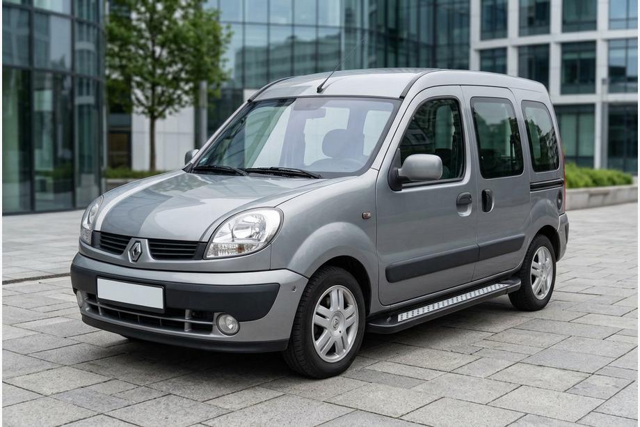 Renault Kangoo 1998-2008 гг. Боковые пороги New Vision Black (2 шт., алюминий) Фото 1