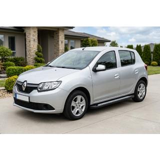 Боковые пороги New Vision Black (2 шт., алюминий) Renault Sandero 2013-2022 гг. фото 1