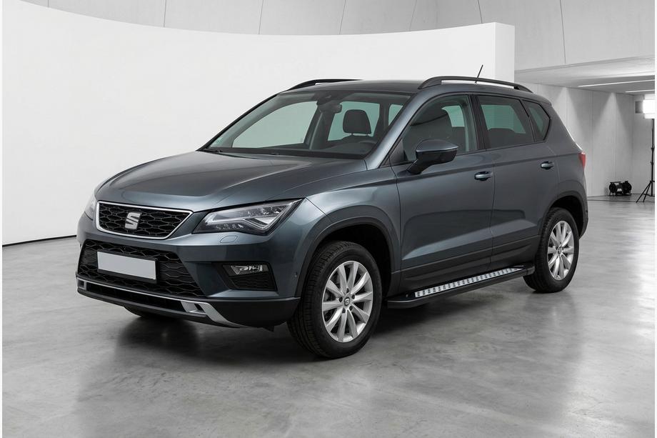 Seat Ateca 2016- гг. Боковые пороги New Vision Black (2 шт., алюминий) Image