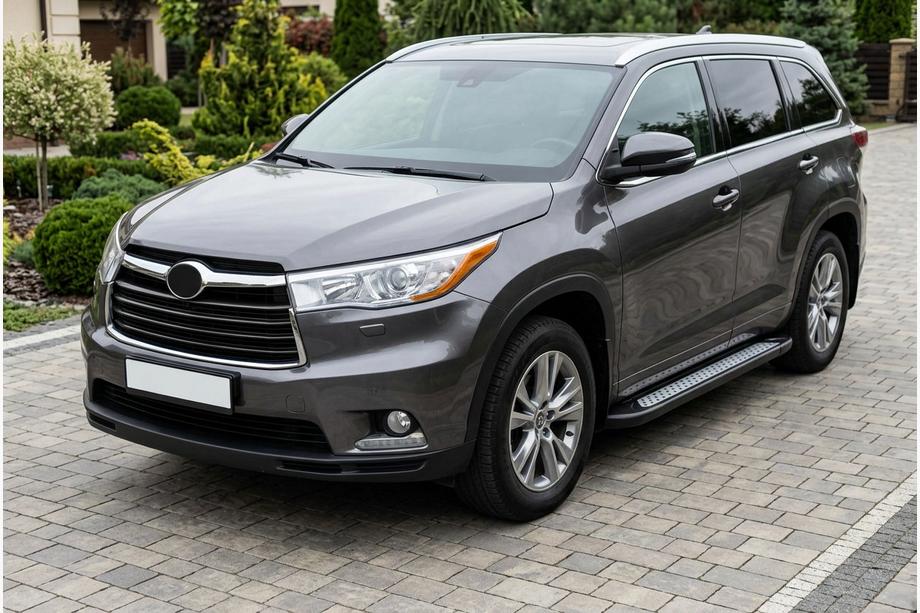 Toyota Highlander 2013-2019 гг. Боковые пороги New Vision Black (2 шт., алюминий) Фото 1