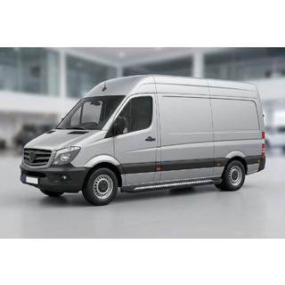 Боковые пороги New Vision Black (2 шт., алюминий) Volkswagen Crafter 2006-2016 гг. фото 1