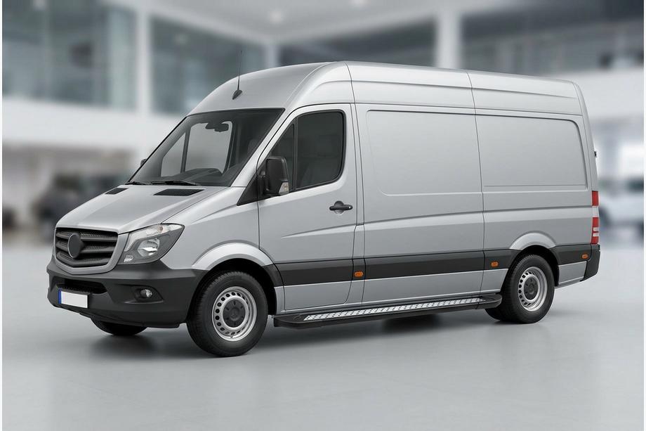 Volkswagen Crafter 2006-2016 гг. Боковые пороги New Vision Black (2 шт., алюминий) Long/ExtraLong Image