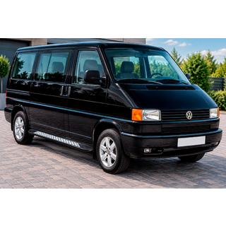 Боковые Подножки Vision New Black (2 шт., Алюминий) Volkswagen T4 Transporter 1990-2003 гг. фото 1