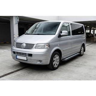 Боковые пороги New Vision Black (2 шт., алюминий) Volkswagen T5 Caravelle 2004-2010 гг. фото 1