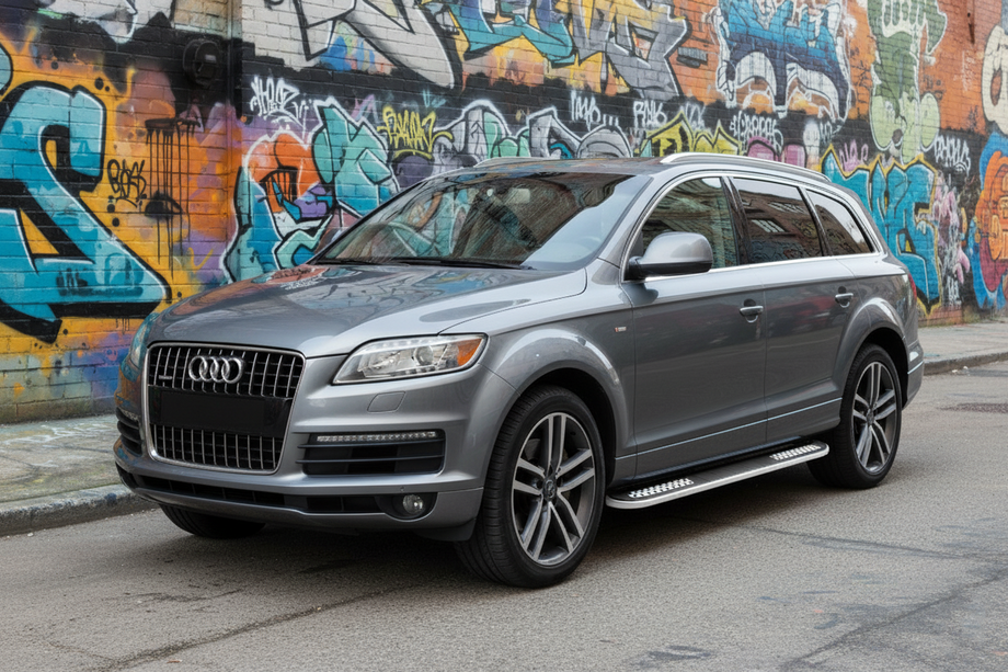 Audi Q7 2005-2015 гг. Боковые Подножки Tayga V2 (2 шт., Алюминий) Image