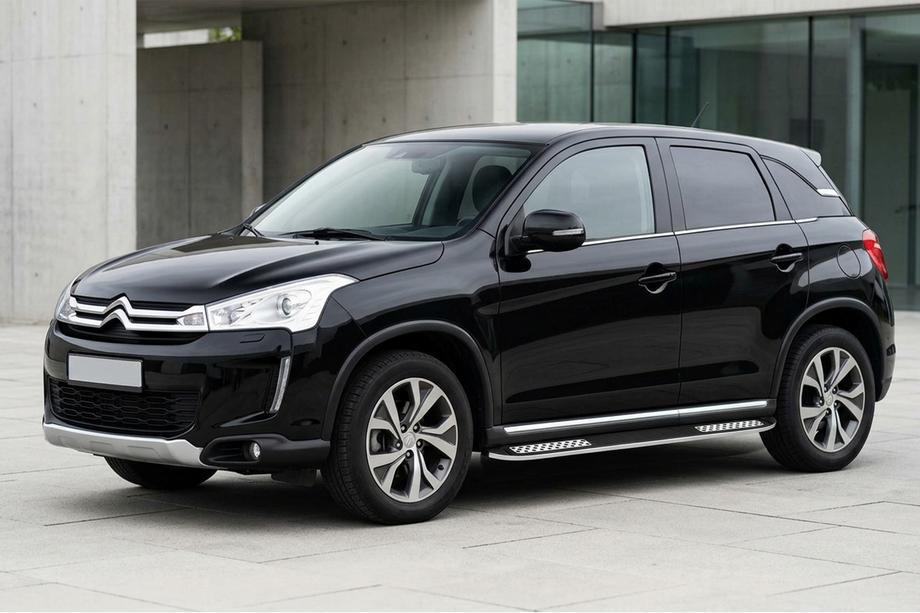 Citroen C-4 Aircross 2012-2017 гг. Боковые Подножки Tayga V2 (2 шт., Алюминий) Фото 1