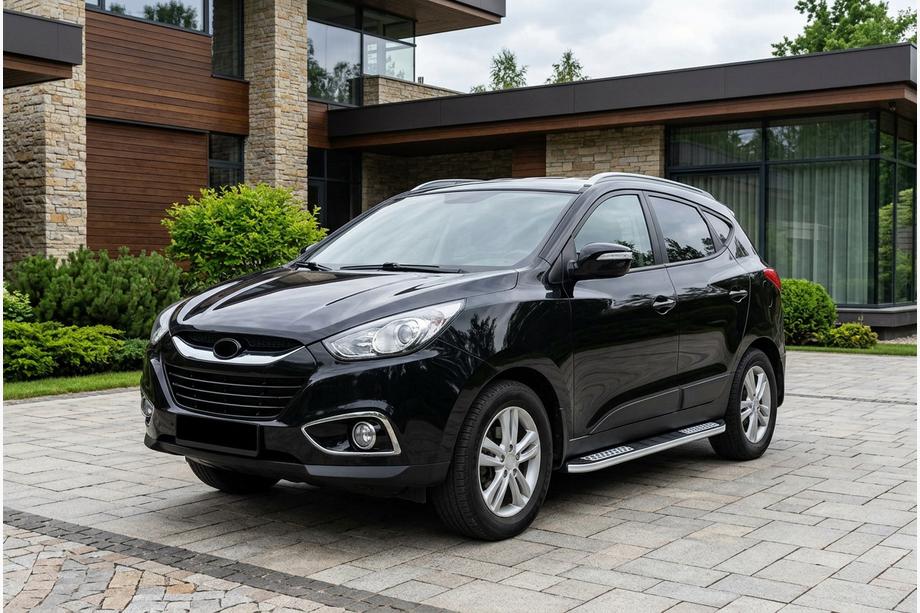 Hyundai IX-35 2010-2015 гг. Боковые Подножки Tayga V2 (2 шт., Алюминий) Фото 1