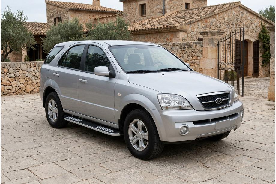 Kia Sorento I BL 2002-2009 гг. Боковые Подножки Tayga V2 (2 шт., Алюминий) Фото 1