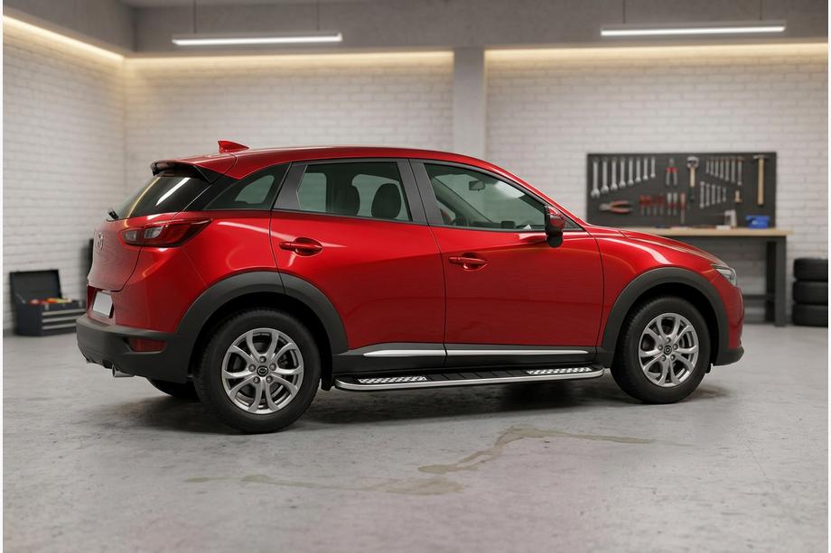 Mazda CX-3 2015- гг. Боковые Подножки Tayga V2 (2 шт., Алюминий) Фото 1
