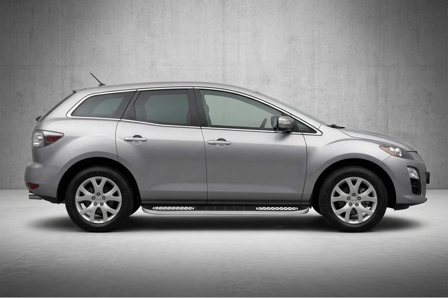 Mazda CX-7 2006-2012 гг. Боковые Подножки Tayga V2 (2 шт., Алюминий) Фото 1
