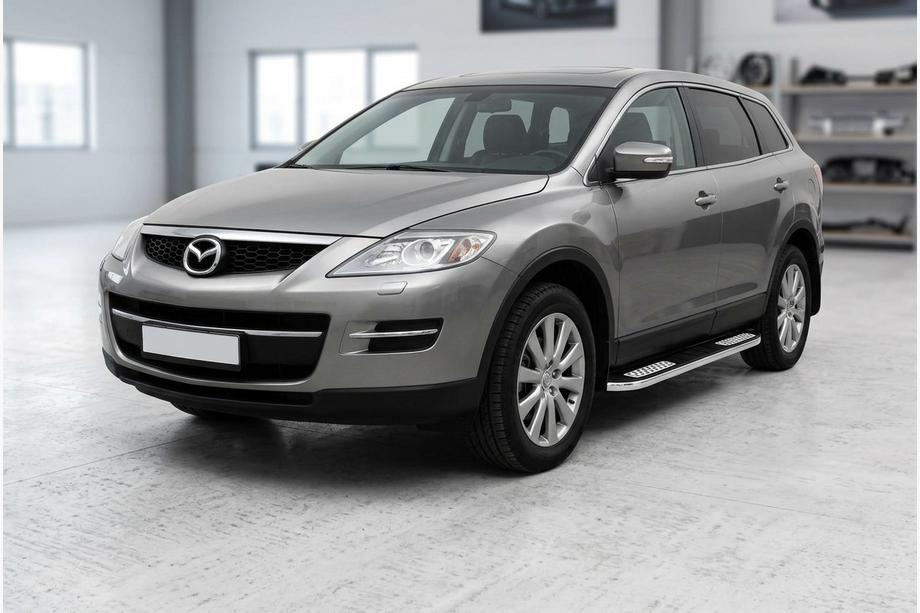 Mazda CX-9 2007-2016 гг. Боковые Подножки Tayga V2 (2 шт., Алюминий) Фото 1