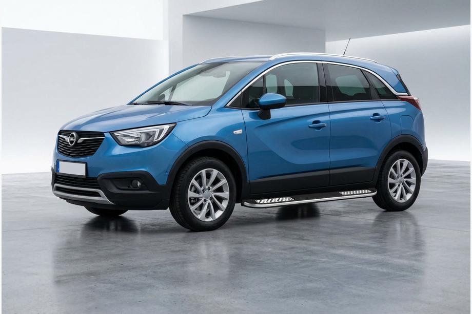 Opel Crossland X 2017-2024 гг. Боковые Подножки Tayga V2 (2 шт., Алюминий) Фото 1