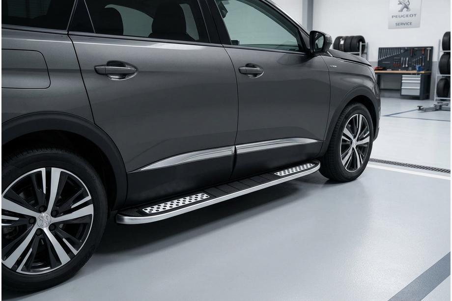 Peugeot 5008 2016-2023 гг. Боковые Подножки Tayga V2 (2 шт., Алюминий) Фото 1