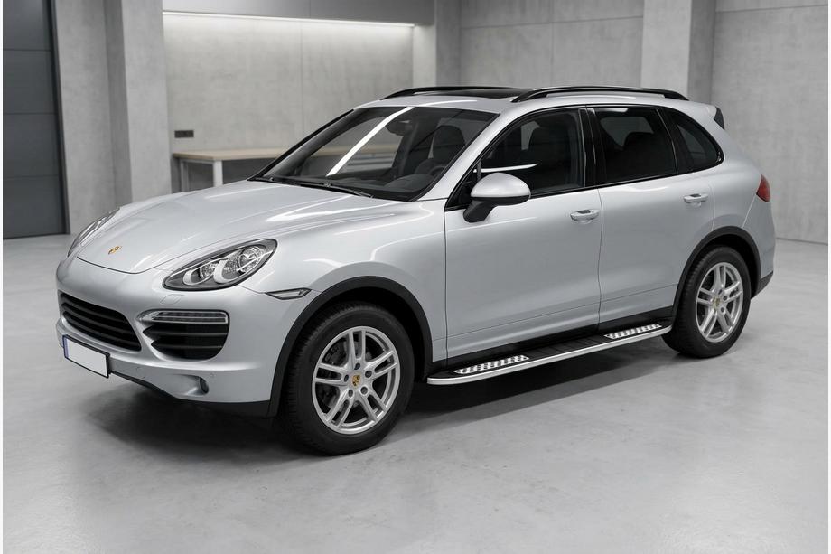 Porsche Cayenne 2010-2017 гг. Боковые Подножки Tayga V2 (2 шт., Алюминий) Фото 1