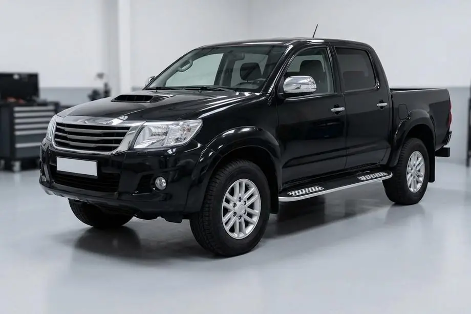 Toyota Hilux 2006-2015 гг. Боковые Подножки Tayga V2 (2 шт., Алюминий) Фото 1