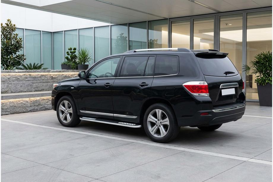 Toyota Highlander 2008-2013 гг. Боковые Подножки Tayga V2 (2 шт., Алюминий) Фото 1