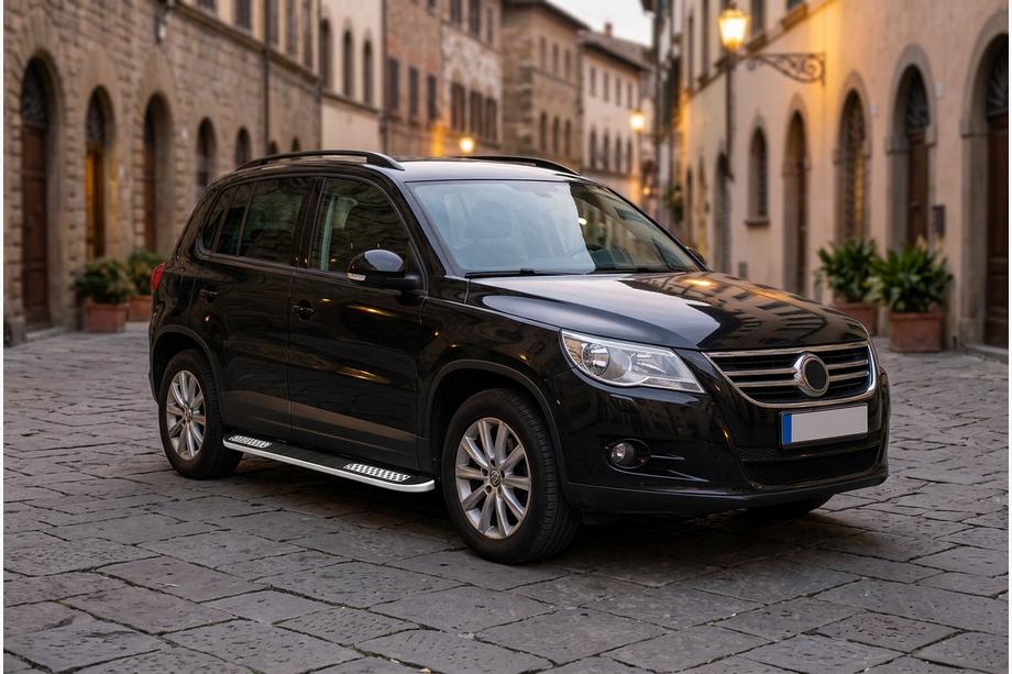 Volkswagen Tiguan 2007-2016 гг. Боковые Подножки Tayga V2 (2 шт., Алюминий) Фото 1