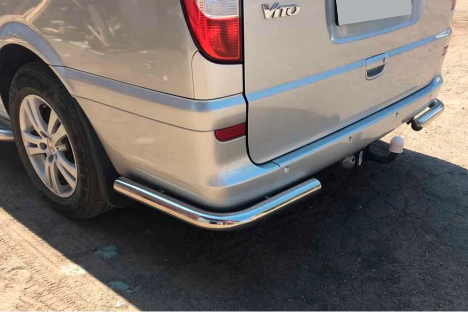 Mercedes Viano 2004-2014 гг. Задние Угловые Дуги AK003 (2 шт, Нержавейка) Image