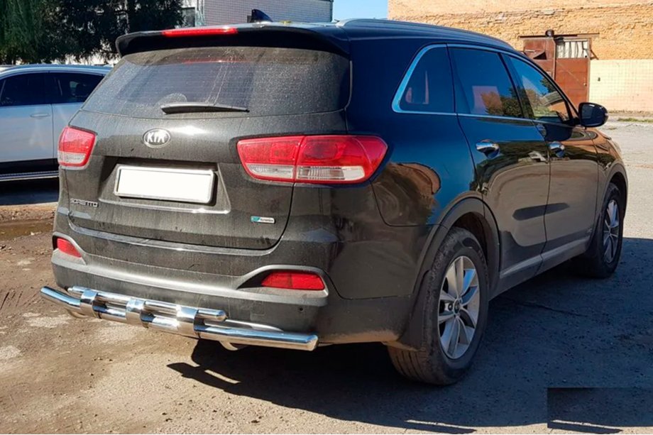 Kia Sorento II XM 2009-2014 гг. Задняя дуга AK015 (нержавейка) Фото 2