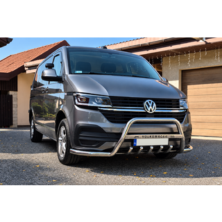 Кенгурятник WT004-ST (нерж.) Volkswagen T6 2015-2024 гг. фото 1