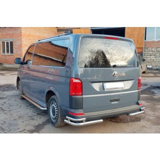 Задние уголки AK003-Double (2 шт., нержавейка) Volkswagen T6 2015-2024 гг. фото 4