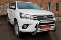 Toyota Hilux 2015- гг. Защита переднего бампера WT007 (нержавейка) фото 3