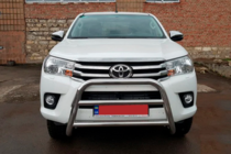 Toyota Hilux 2015- гг. Защита переднего бампера WT007 (нержавейка) фото 4