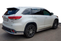 Toyota Highlander 2013-2019 гг. Задняя защита AK005-2 (2 шт., нержавейка) фото 1