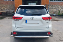 Toyota Highlander 2013-2019 гг. Задняя защита AK005-2 (2 шт., нержавейка) фото 4