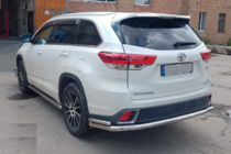 Toyota Highlander 2013-2019 гг. Задняя защита AK005-2 (2 шт., нержавейка) фото 5