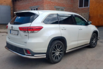 Toyota Highlander 2013-2019 гг. Задняя защита AK005-2 (2 шт., нержавейка) фото 6