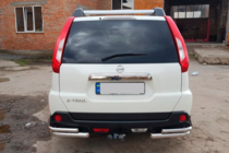 Nissan X-trail T31 2007-2014 гг. Задние углы AK003-Double (2 шт., нержавейка) фото 3