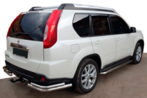 Nissan X-trail T31 2007-2014 гг. Задние углы AK003-Double (2 шт., нержавейка) фото 1