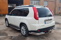 Nissan X-trail T31 2007-2014 гг. Задние углы AK003-Double (2 шт., нержавейка) фото 2