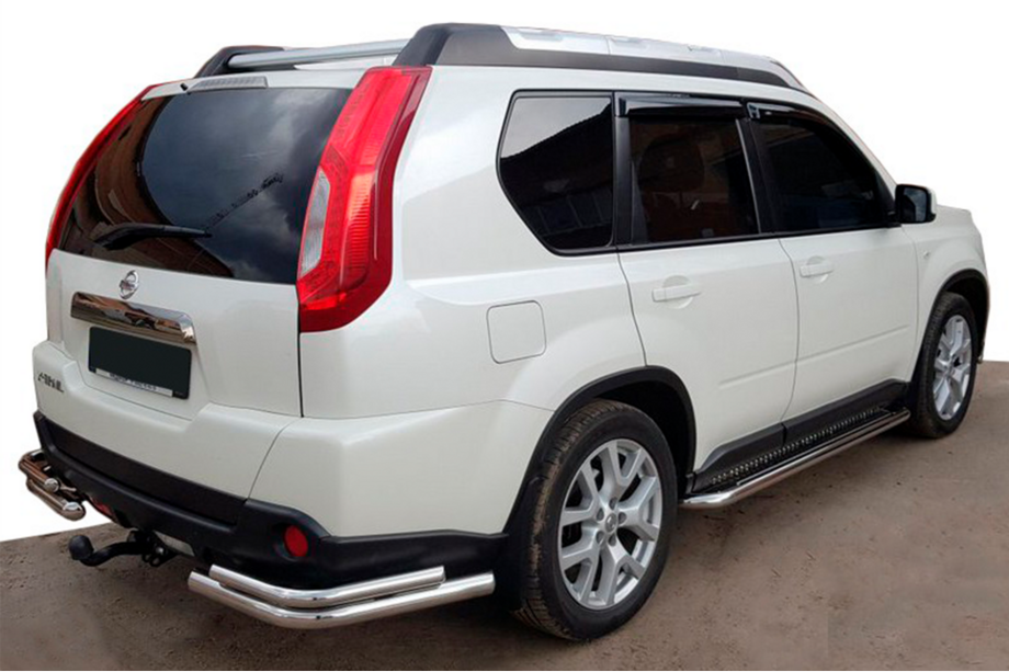 Nissan X-trail T31 2007-2014 гг. Задние углы AK003-Double (2 шт., нержавейка) Image