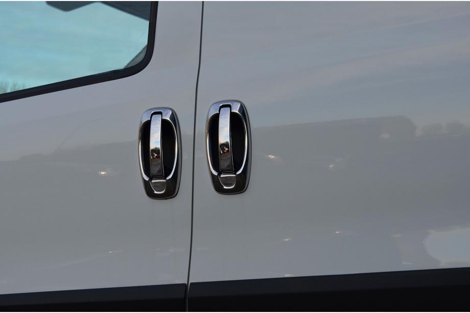 Fiat Doblo II 2010-2022 гг. Хромированные накладки и окантовки на ручки (8 шт., нержавейка) Image