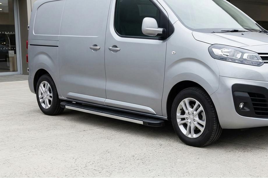 Opel Vivaro 2019- гг. Боковые Подножки Maya V1 (2 шт., Алюминий) Image