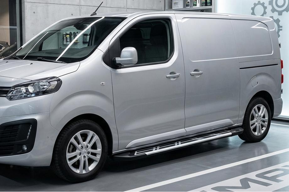 Opel Vivaro 2019- гг. Боковые Подножки Sunrise (2 шт., Алюминий) Image