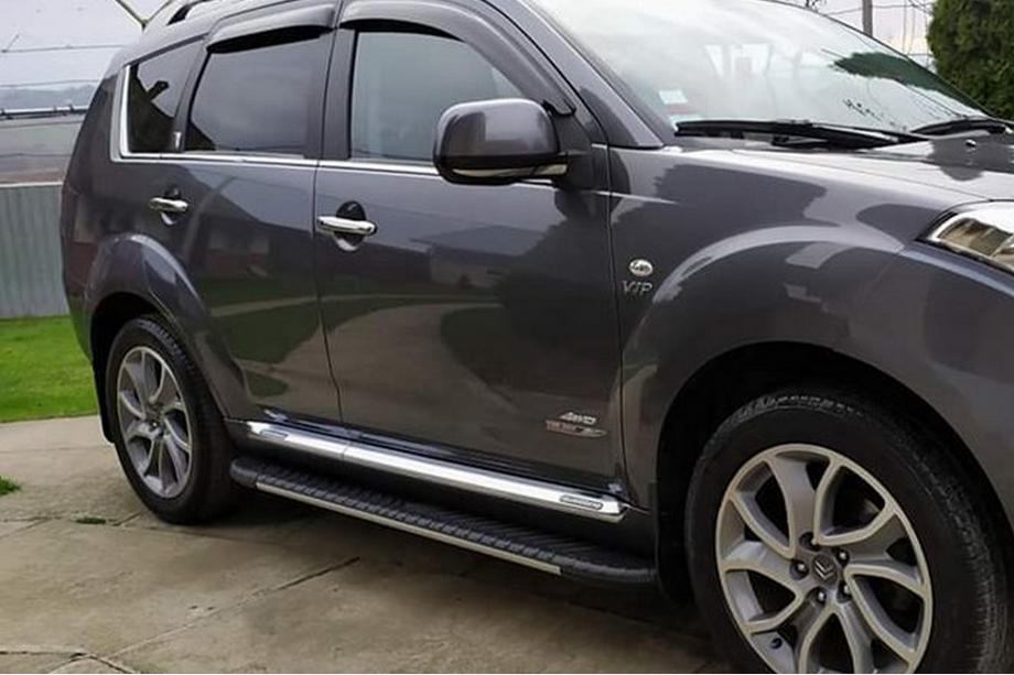 Mitsubishi Outlander 2006-2012 гг. Боковые пороги Bosphorus Grey (2 шт., алюминий) Фото 5