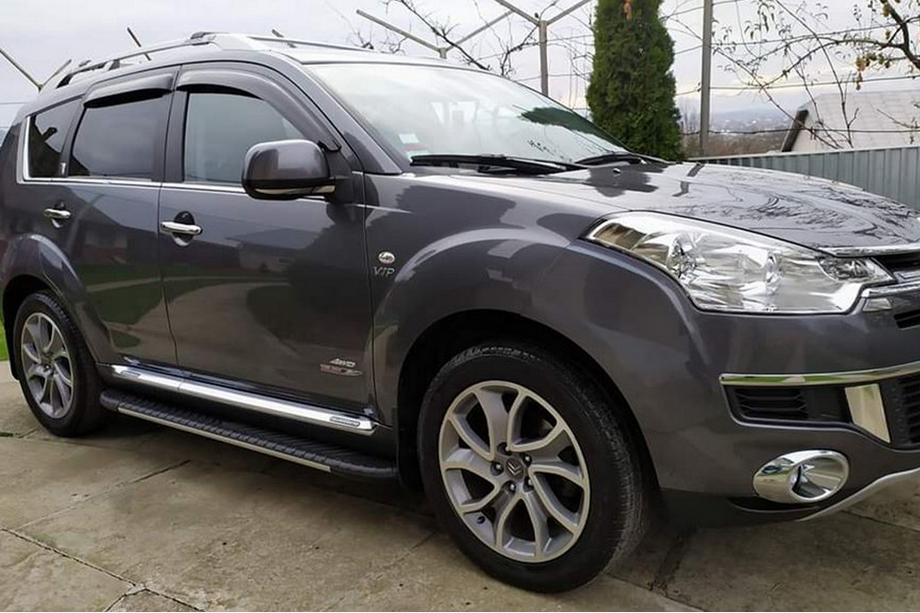 Citroen C-Crosser 2007-2013 гг. Боковые пороги Bosphorus Grey (2 шт., алюминий) Image