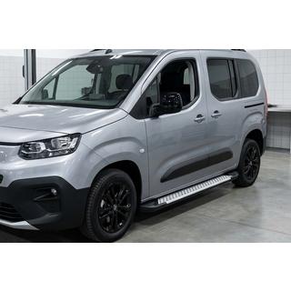 Боковые пороги Allmond Grey (2 шт., алюминий) Peugeot Partner/Rifter 2019- гг. фото 1